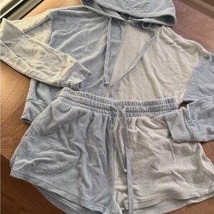 Forever 21 Light Blue Textured Hoodie